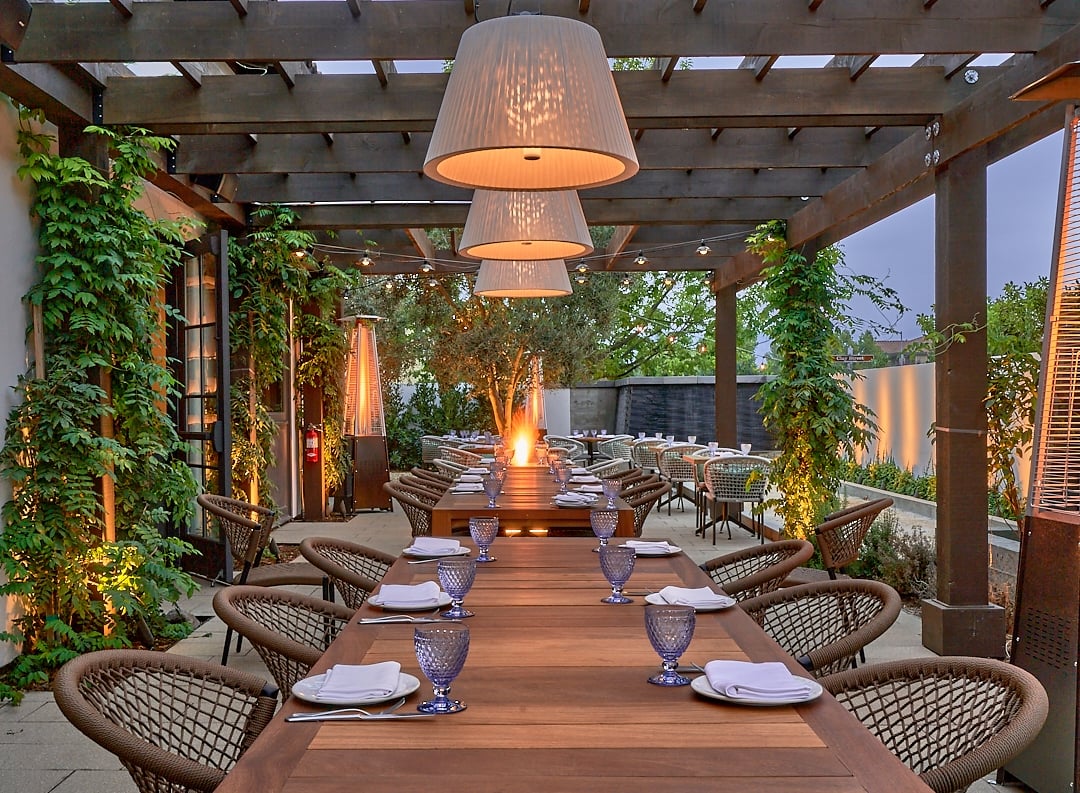Outdoor seating area at Wit & Wisdom in Sonoma.